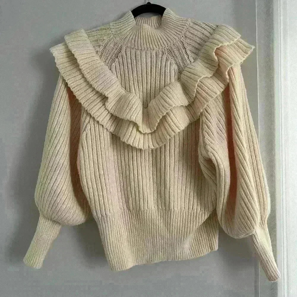 H&M Flounced Rib-Knit Ruffle Sweater - Picture 5 of 11